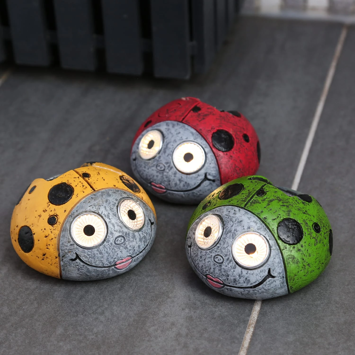 MARELIDA LED Solar Gartenfigur Marienkäfer In Gelb - H: 10,5cm – Bild 3