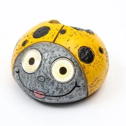 MARELIDA LED Solar Gartenfigur Marienkäfer In Gelb - H: 10,5cm