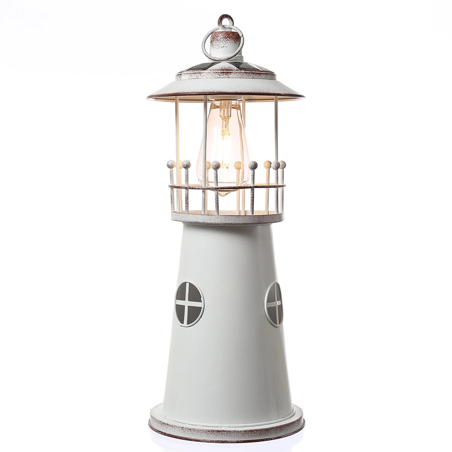 MARELIDA LED Solar Leuchtturm Maritime Solarleuchte H: 46cm In Weiß – Bild 2