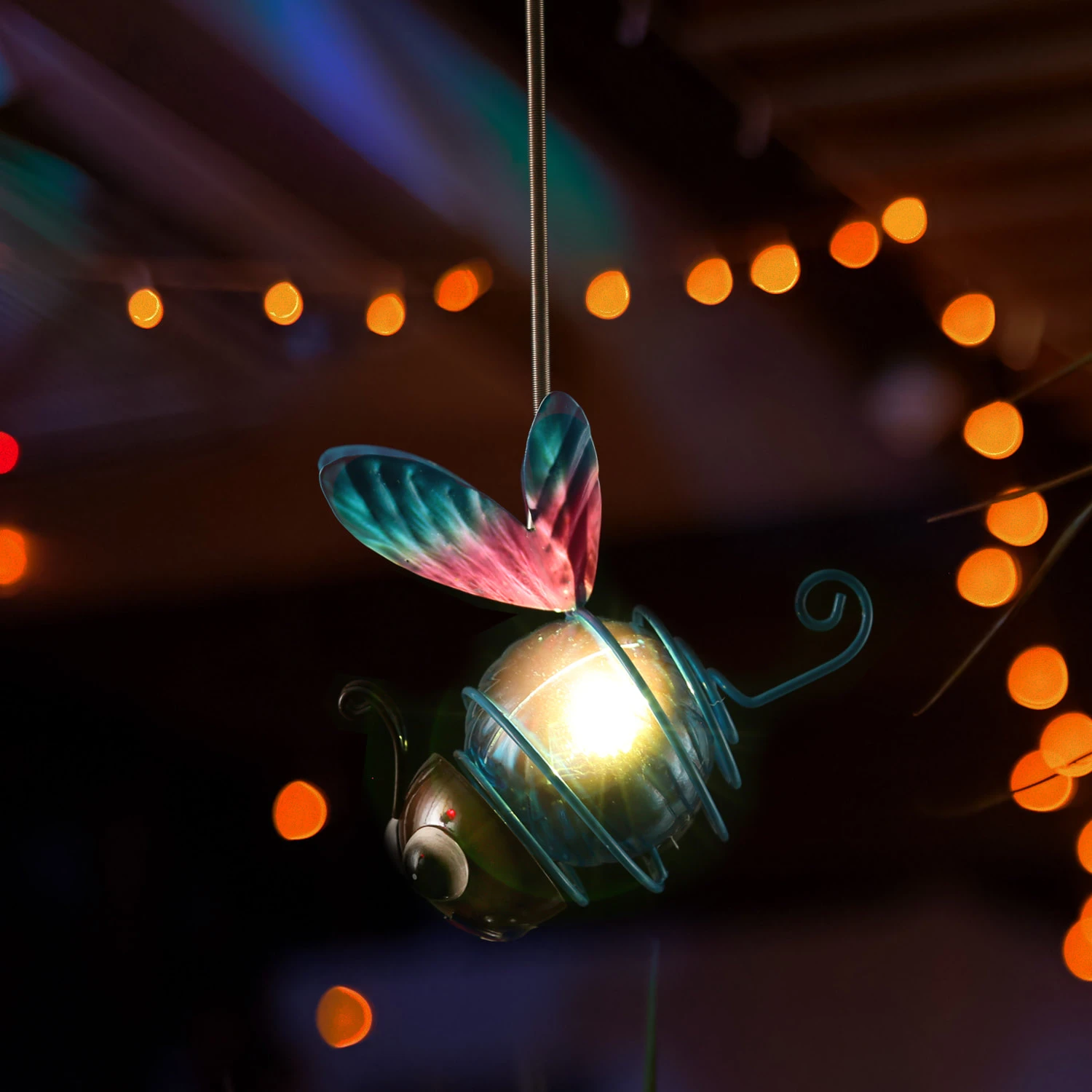 MARELIDA LED Solar Libelle Gartenfigur Hängend In Blau – Bild 2