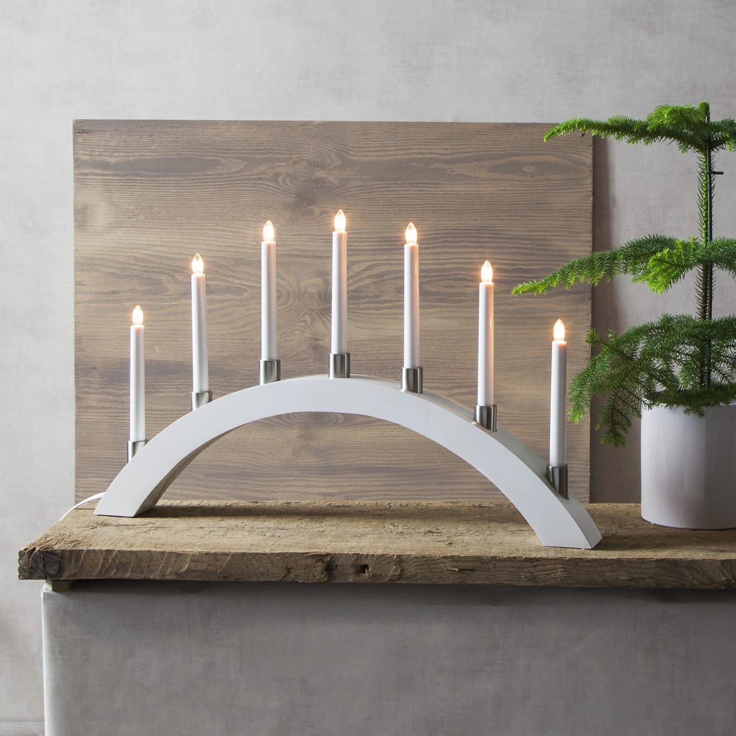 MARELIDA Lichterbogen Fensterleuchter 7 Glühlampen L: 67cm In Weiß – Bild 7