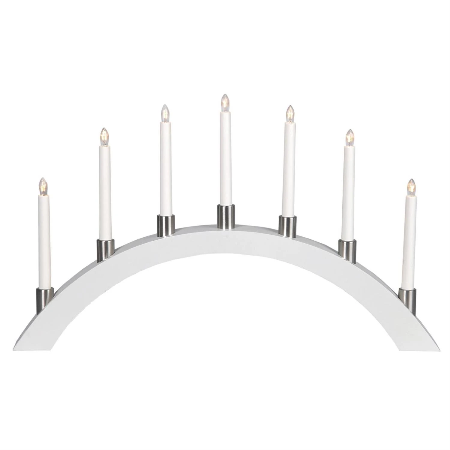 MARELIDA Lichterbogen Fensterleuchter 7 Glühlampen L: 67cm In Weiß