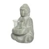 MARELIDA Teelichthalter Buddha In Steinoptik H: 20cm In Grau