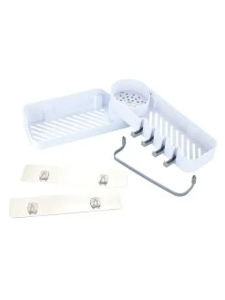 Maximex Eck-Aufbewahrungskorb Mit Dreh-Gelenk Ohne Bohren In Weiß