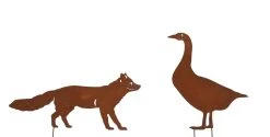 Möbel-direkt Gartenstecker 2er-Set Fuchs&Gans In Rostbraun