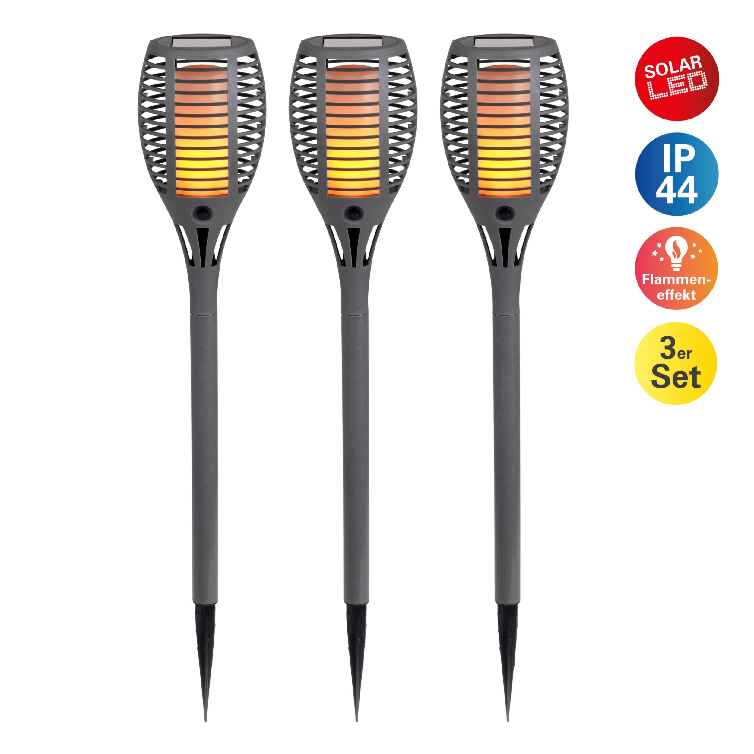 Näve 3er Set LED Erdspieß "Fackel" (H) 58 Cm In Grau – Bild 2