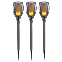 Näve 3er Set LED Erdspieß "Fackel" (H) 58 Cm In Grau