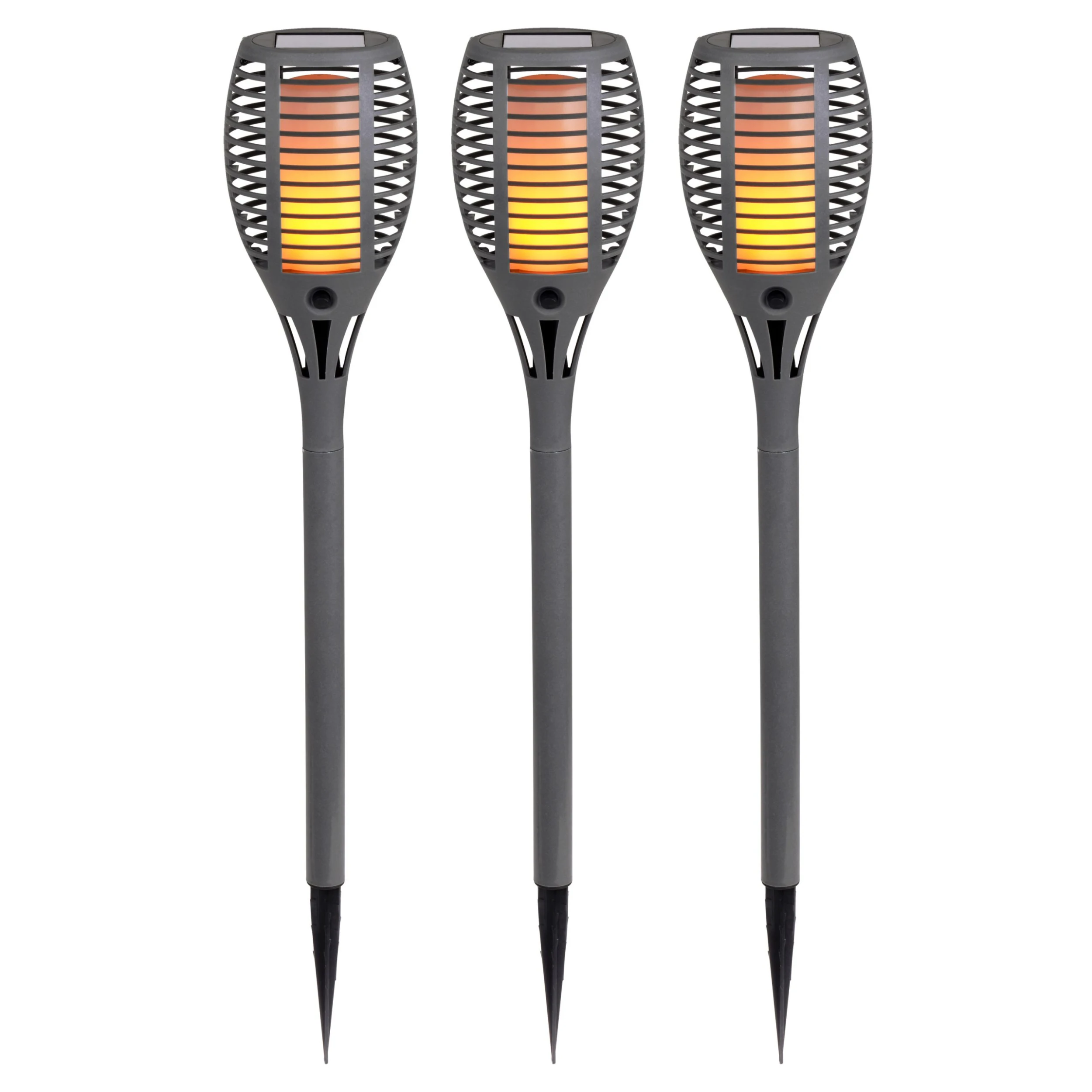 Näve 3er Set LED Erdspieß "Fackel" (H) 58 Cm In Grau