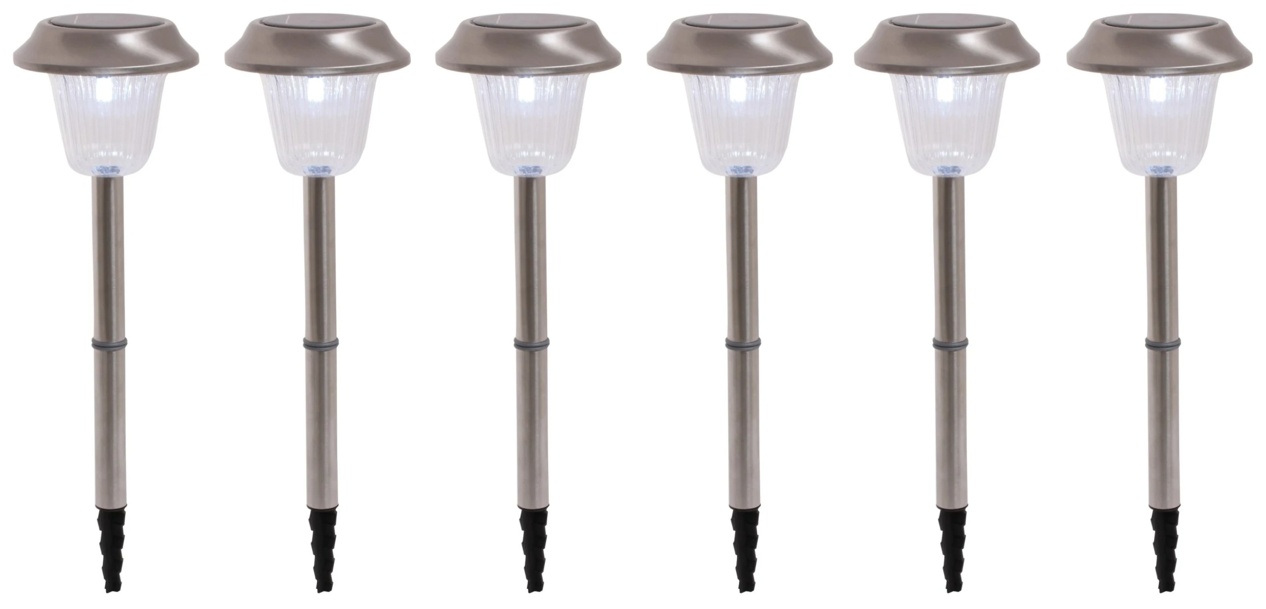 Näve 6er Set LED Außenleuchte Mit Erdspieß In Stahl-Blank – Bild 2