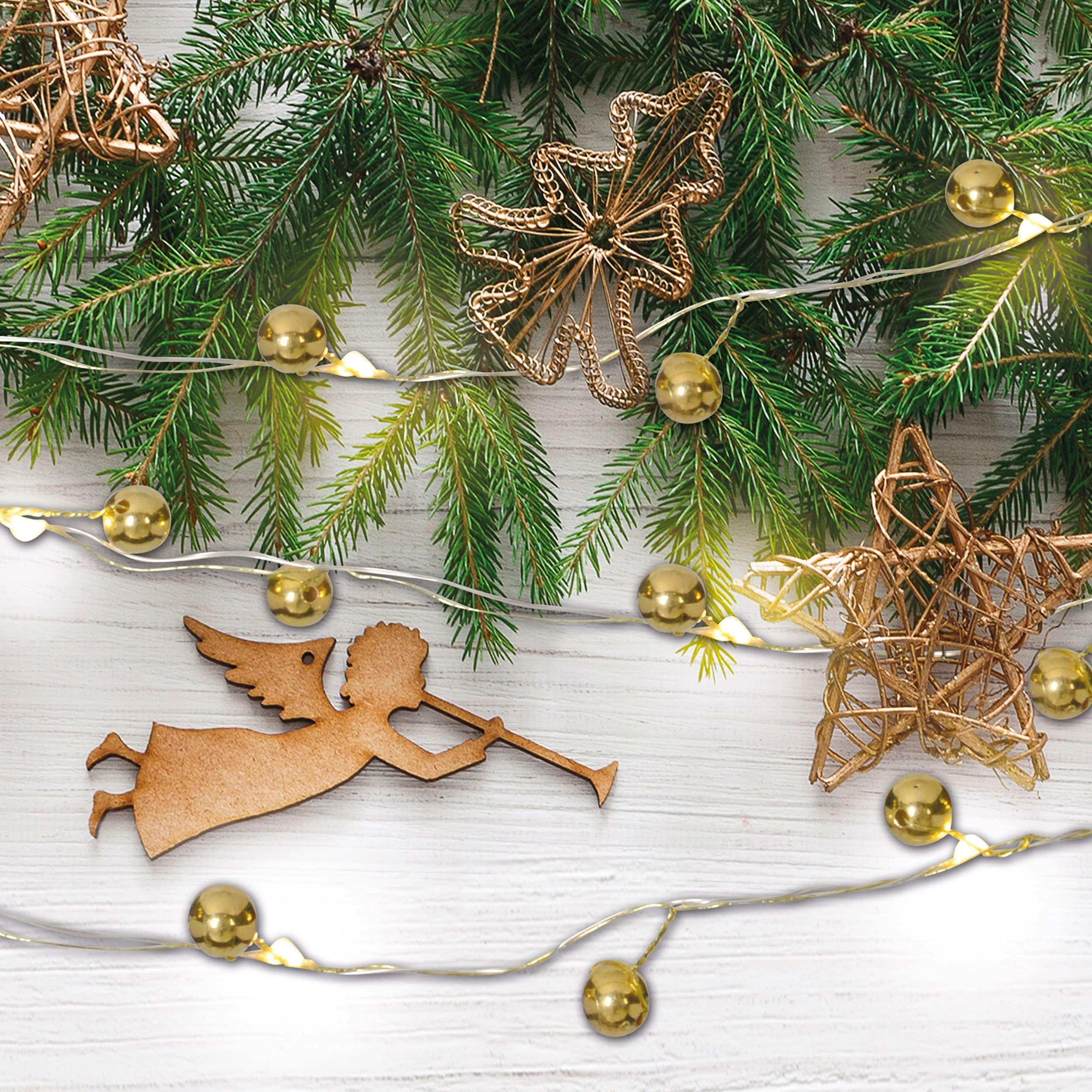 Näve LED Deko-Lichterkette 3er Set In Gold – Bild 4