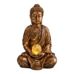 Näve LED-Deko-Solarleuchte "Buddha" (H) 30,5 Cm In Gold