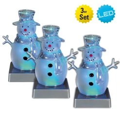 Näve LED-Deko-Tischleuchte "Schneemänner" 3er-Set In Bunt