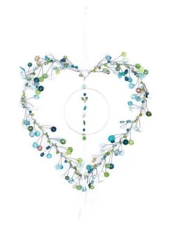 Overbeck And Friends Dekohänger "Berry" In Blau/ Grün - (L)15 X (B)13 Cm