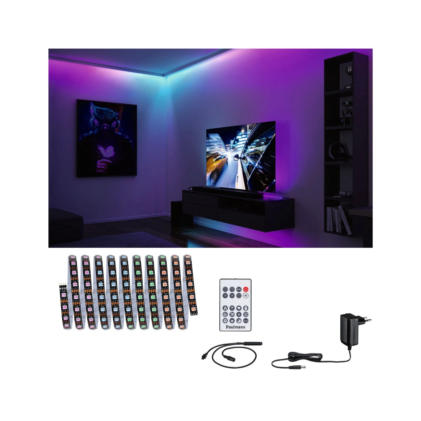 Paulmann LED Streifen EntertainLED Strip Set 3m In Schwarz