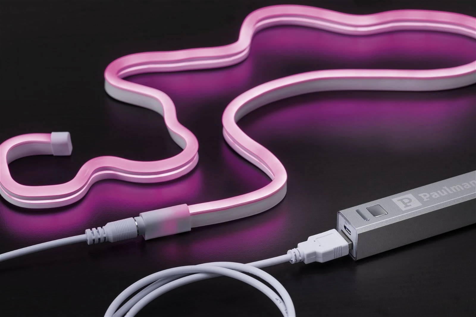 Paulmann LED Streifen Neon Colorflex USB Strip Green 1m In Weiß – Bild 5