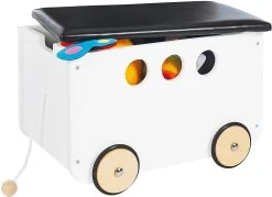 Pinolino Spielzeugkiste Mit Rollen 'Jim', Weiß