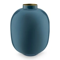 Pip Studio Vase "Metal Blue" In Blau - 32cm