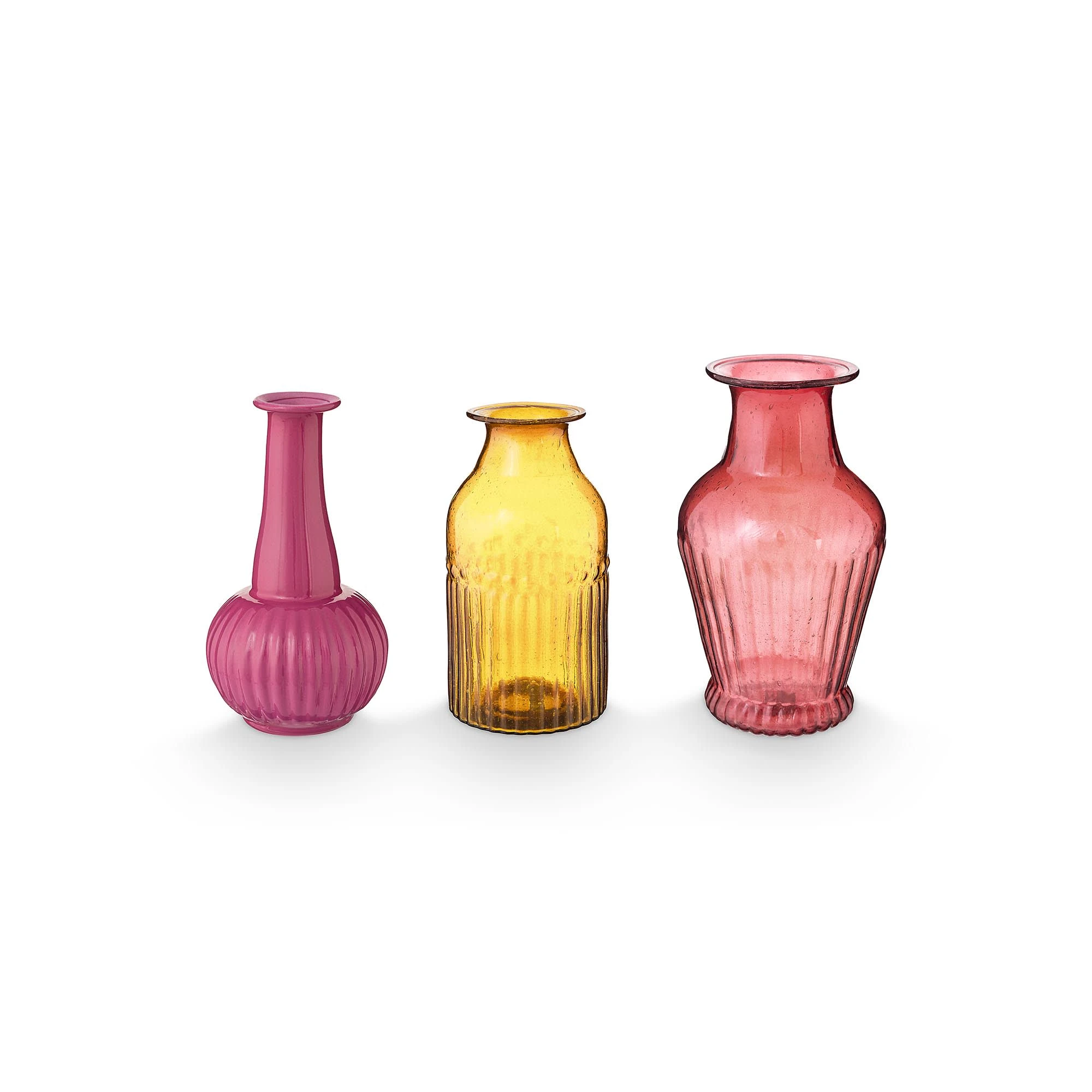 Pip Studio Vasen "Set/3 Glass Pink" In Rosa