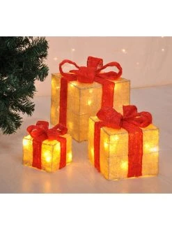 Profiline LED-Dekoleuchten "Giftbox" In Warmweiß - 3 Stück