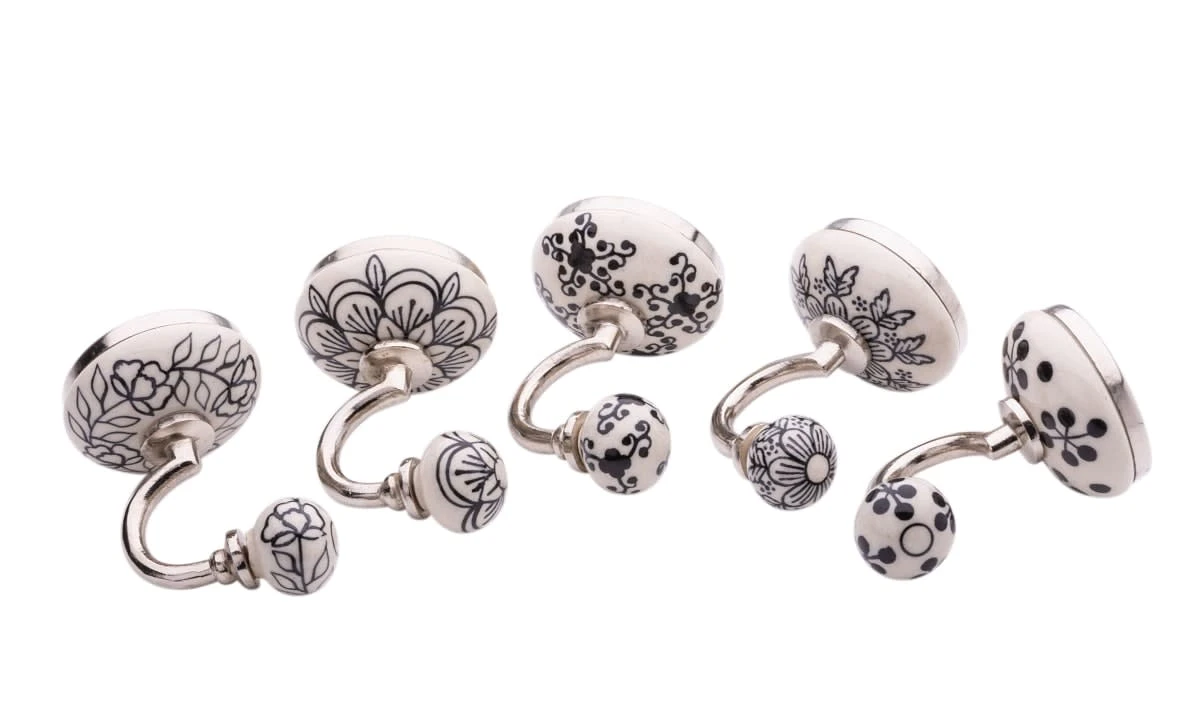 PureDay Deko-Haken-Set, 5-tlg. Landhaus, Schwarz/Weiß – Bild 8