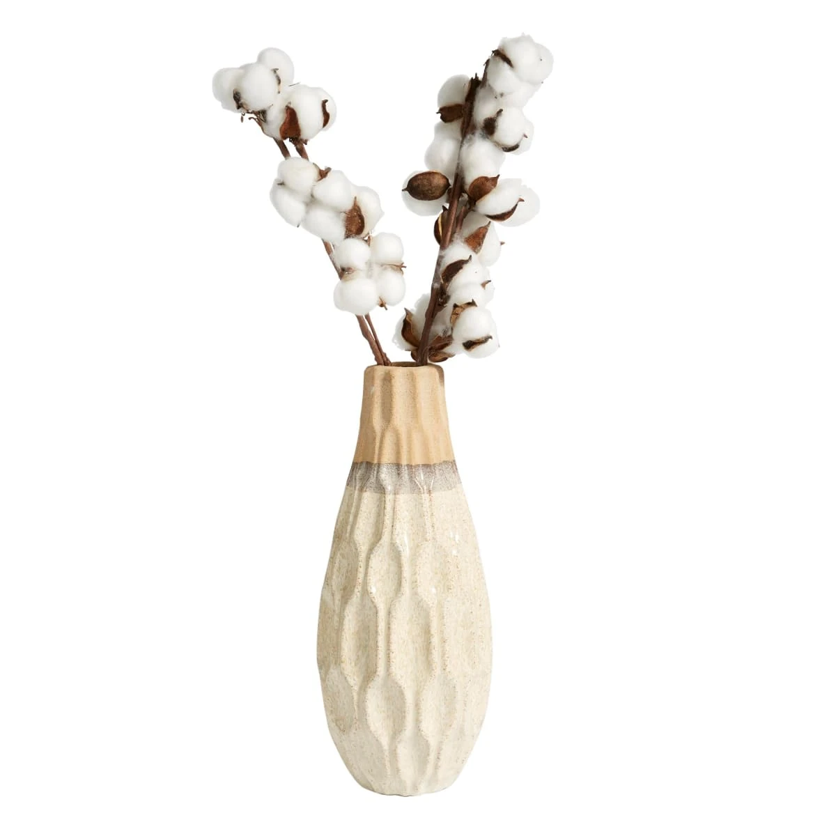 PureDay Deko-Zweige, 2-tlg. Baumwolle, Braun/Weiß – Bild 3