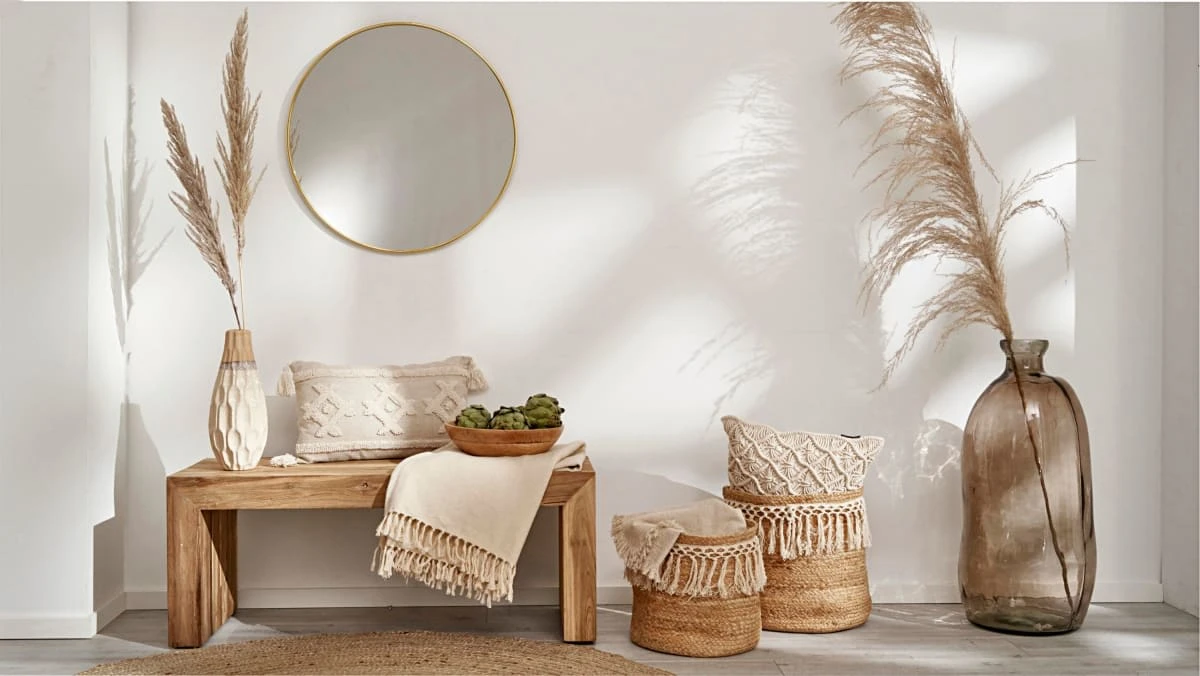 PureDay Deko-Zweige, 2-tlg. Baumwolle, Braun/Weiß