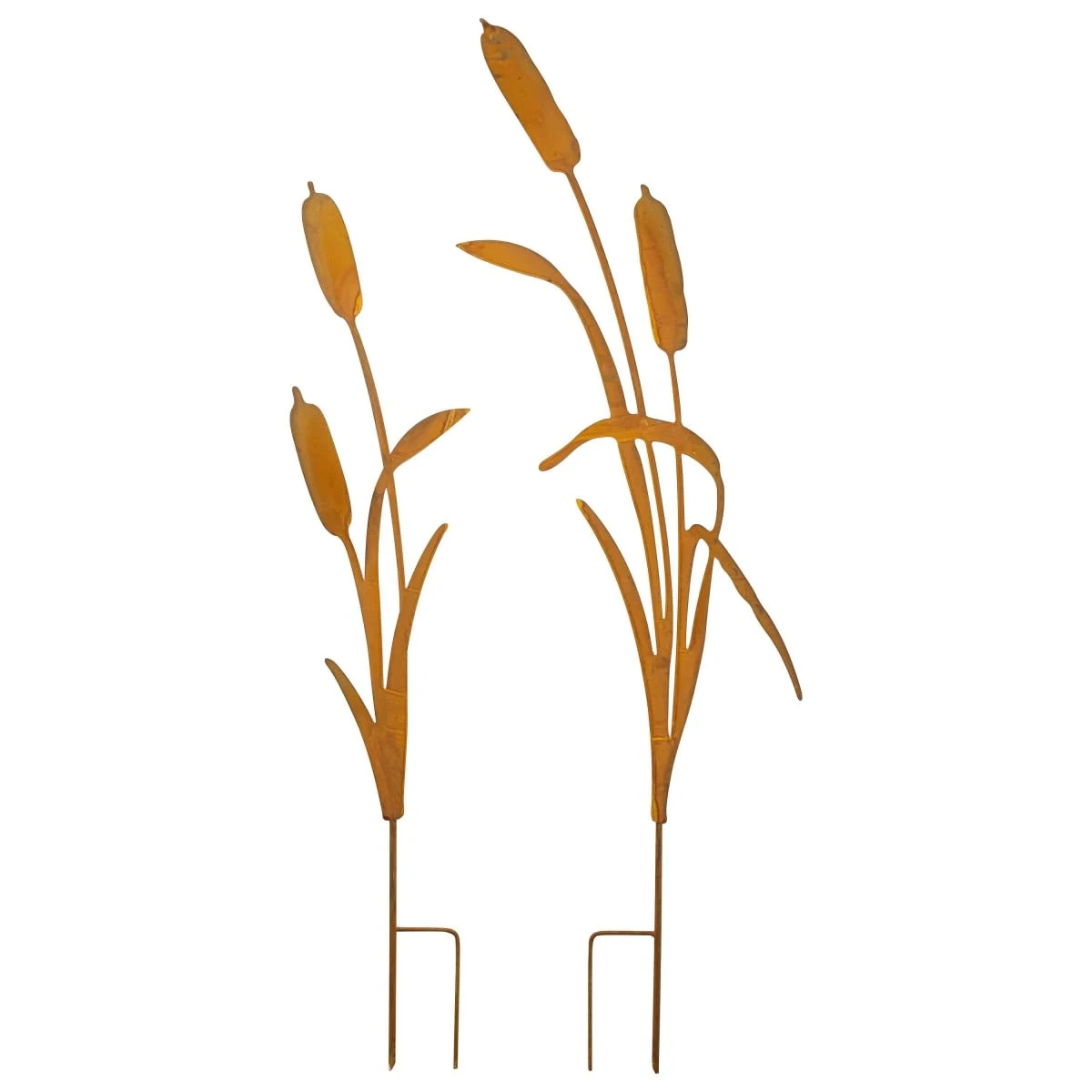 PureDay Gartenstecker-Set, 2-tlg. Kolbengras, Rost