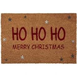 PureDay Kokos-Fußmatte Ho Ho Ho, Natur