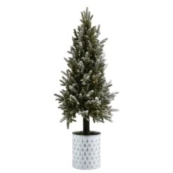 PureDay LED-Deko-Baum Tännchen, Grün/Weiß