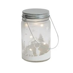 PureDay LED-Deko-Glasdosen-Set, 2-tlg. Winterland