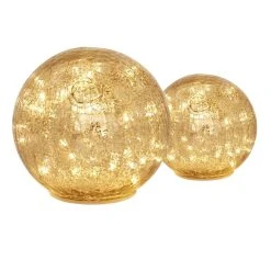 PureDay LED-Deko-Kugel-Set, 2-tlg. Magic Lights, Goldfarben