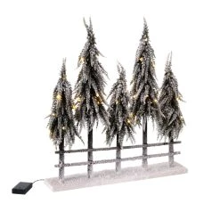 PureDay LED-Deko-Objekt Tannen-Quintett, Weiß