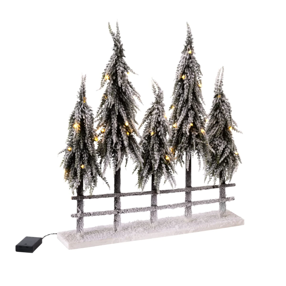 PureDay LED-Deko-Objekt Tannen-Quintett, Weiß