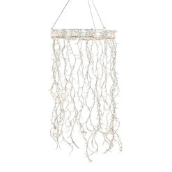 PureDay LED-Kranz Lichterregen, Silberfarben