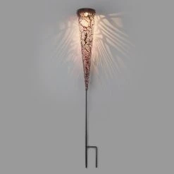 PureDay LED-Solarstecker Leaves, Matt Schwarz