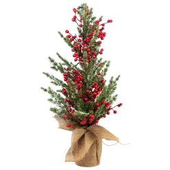 PureDay LED-Tanne Eibe, Grün/Rot