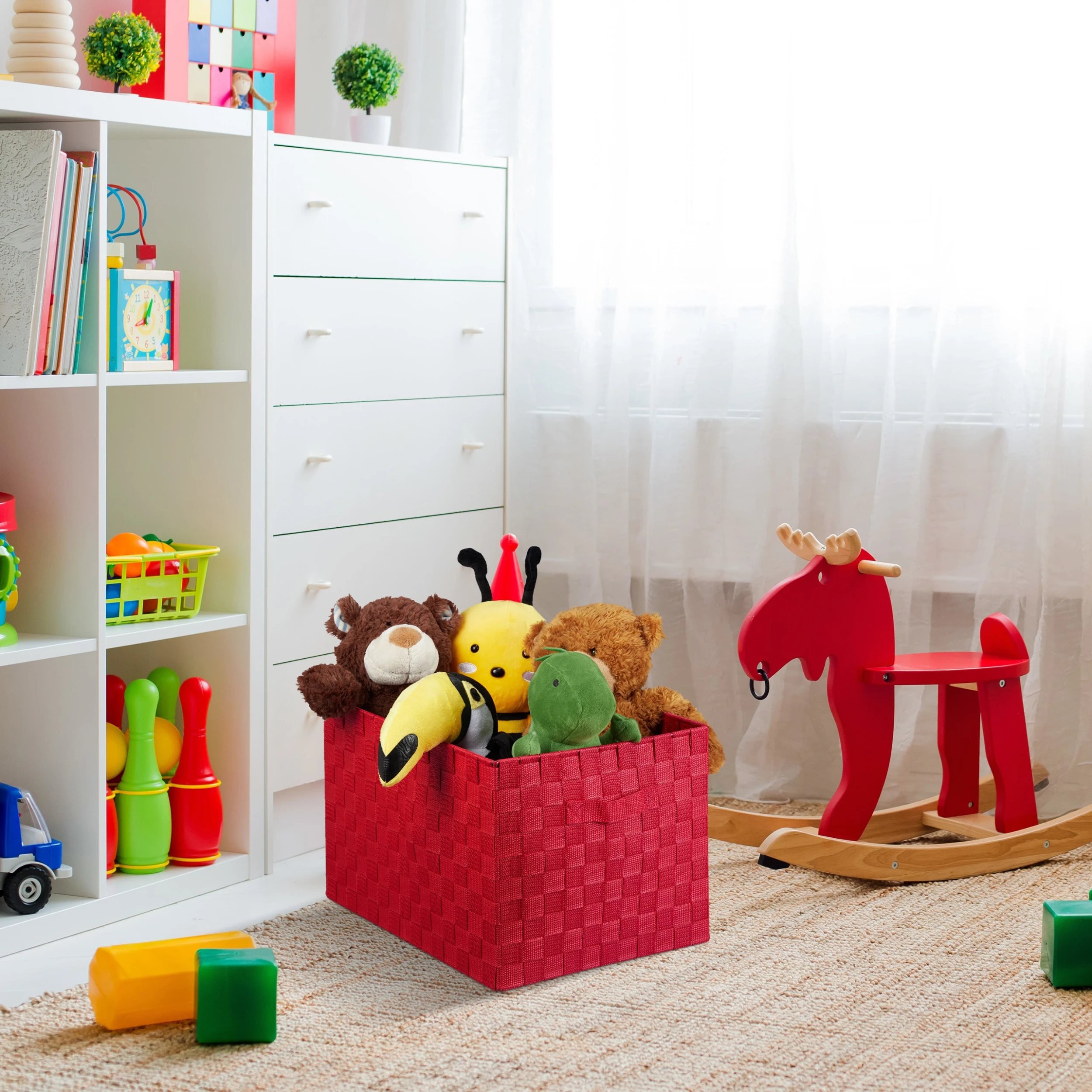 Relaxdays 1 X Aufbewahrungskorb In Bordeaux - (B)40 X (H)26 X (T)30 Cm – Bild 2