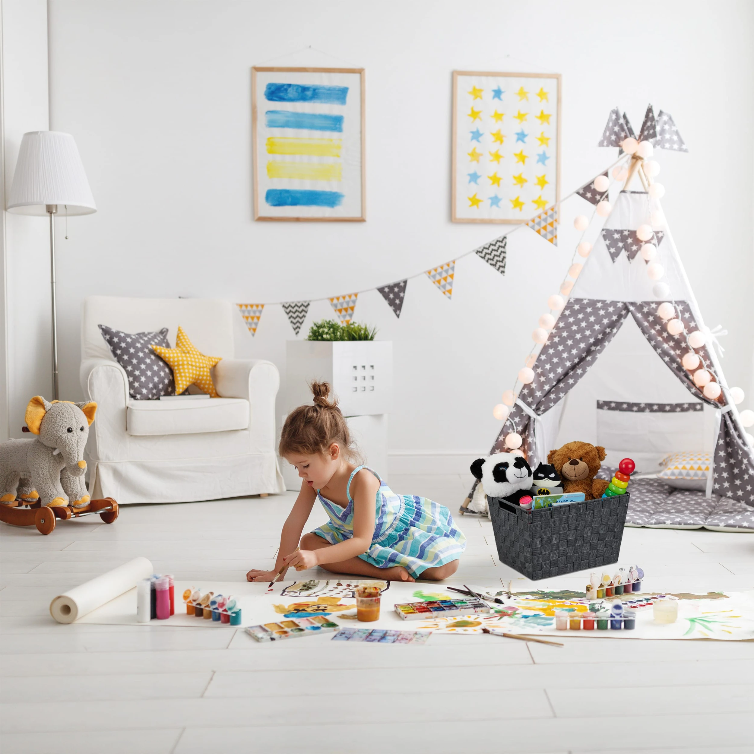 Relaxdays 1 X Aufbewahrungskorb In Grau - (B)35x (H)22 X (T)25,5 Cm – Bild 2