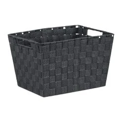 Relaxdays 1 X Aufbewahrungskorb In Grau - (B)35x (H)22 X (T)25,5 Cm