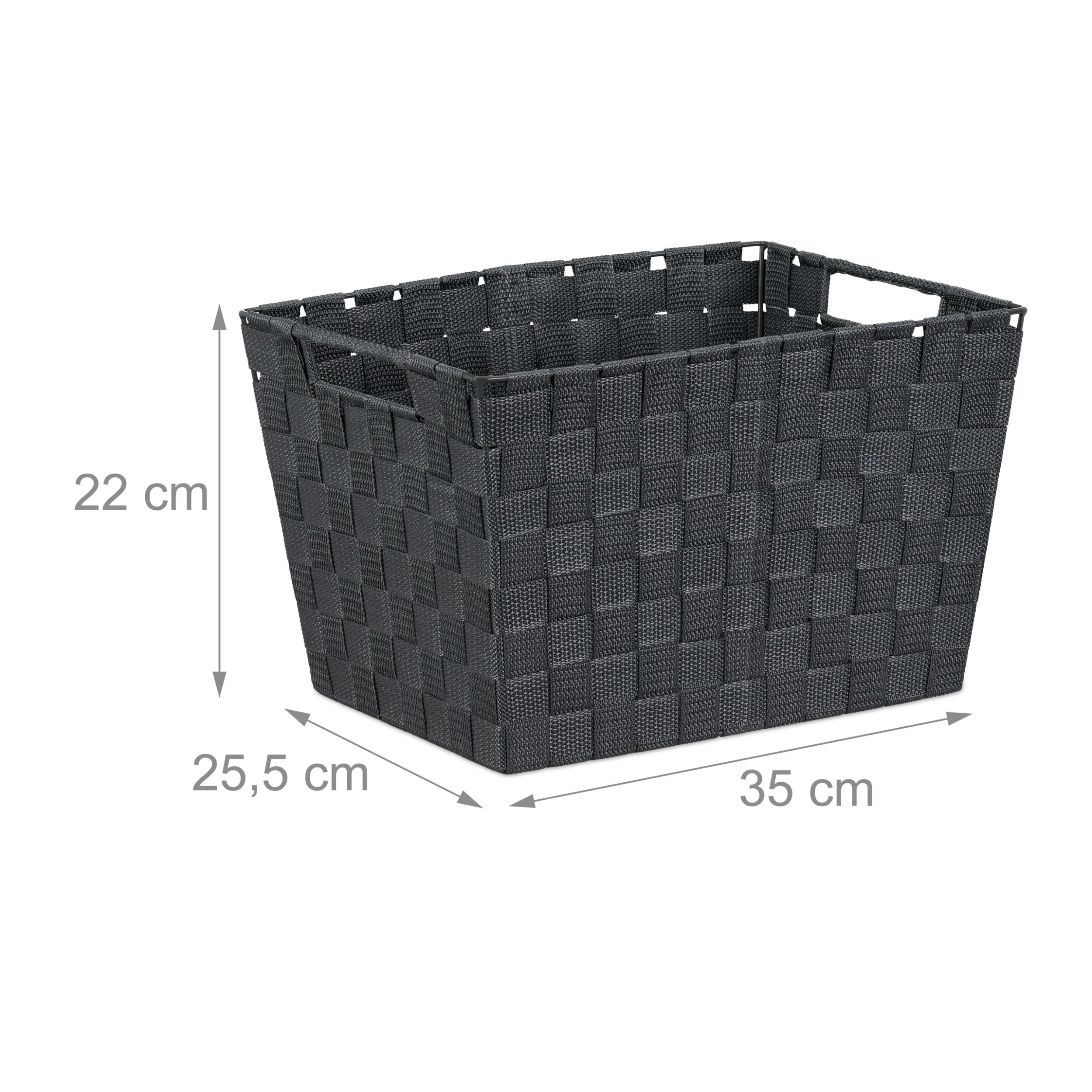 Relaxdays 1 X Aufbewahrungskorb In Grau - (B)35x (H)22 X (T)25,5 Cm – Bild 4