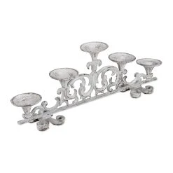 Relaxdays 1 X Kerzenständer In Weiß - (B)59x (H)20 X (T)9,5 Cm