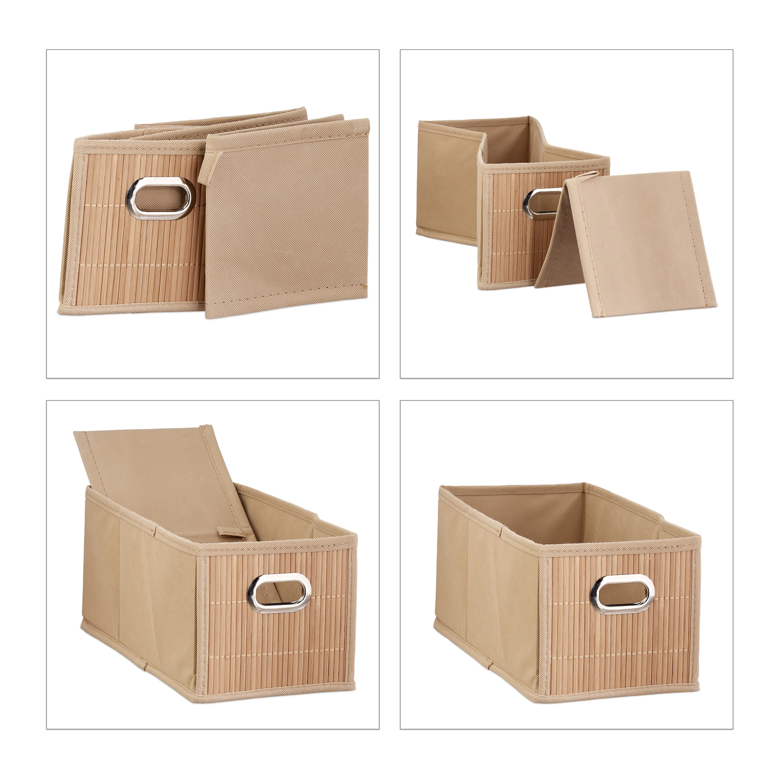 Relaxdays 10 X Aufbewahrungskorb In Natur - (B)15 X (H)14 X (T)31 Cm – Bild 6