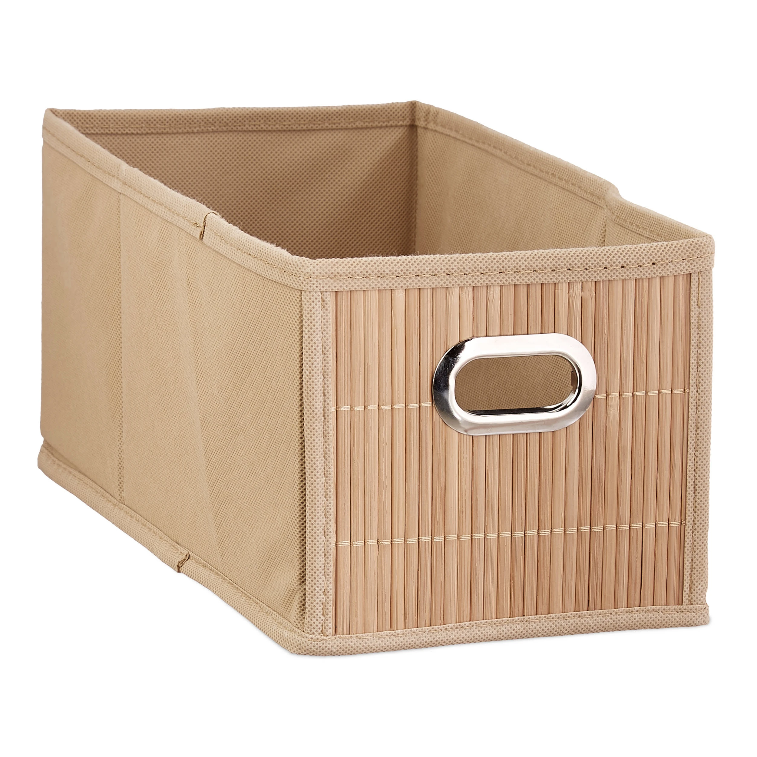 Relaxdays 10 X Aufbewahrungskorb In Natur - (B)15 X (H)14 X (T)31 Cm