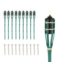 Relaxdays 10 X Gartenfackel In Grün