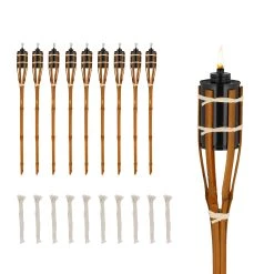 Relaxdays 10 X Gartenfackel In Orange