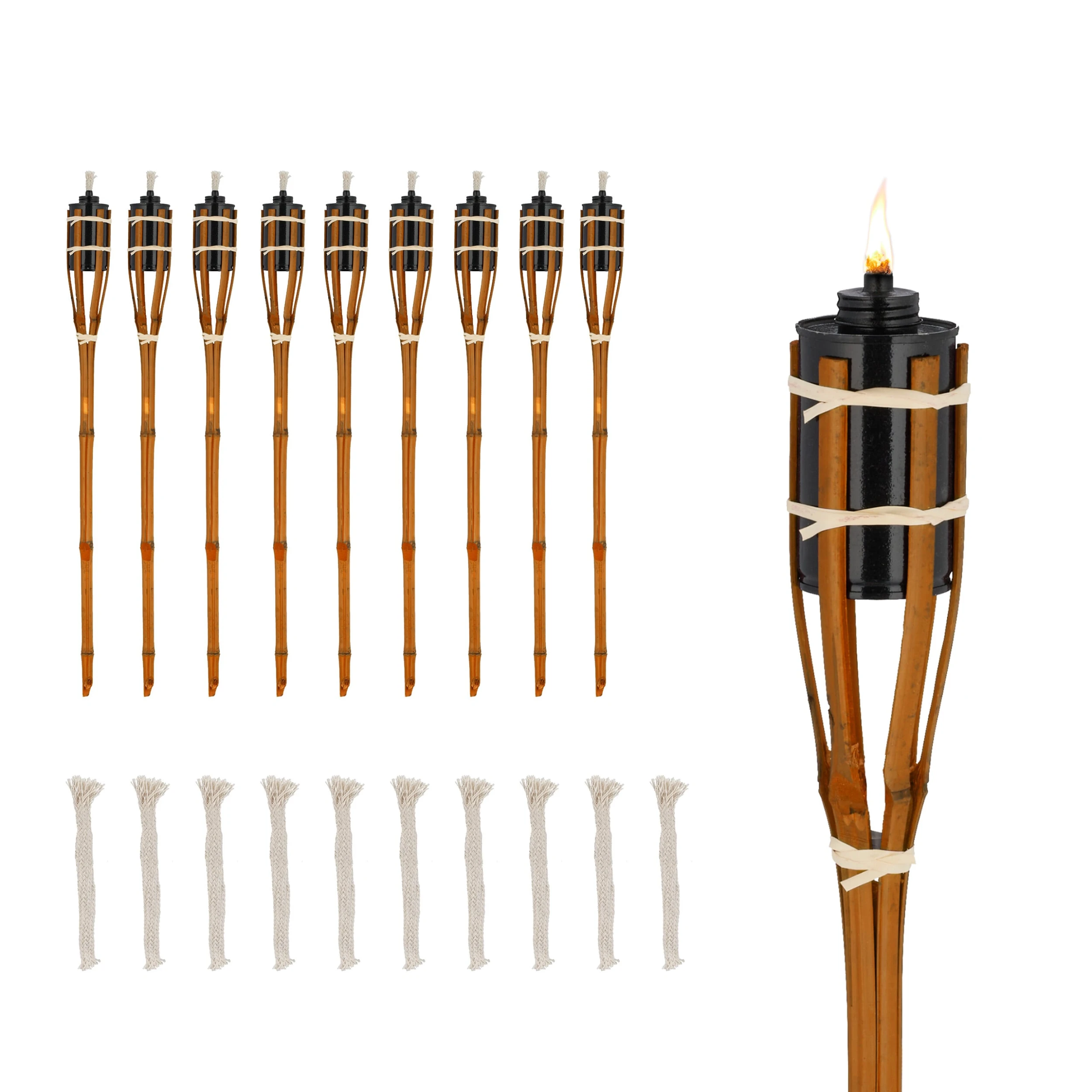 Relaxdays 10 X Gartenfackel In Orange