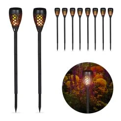 Relaxdays 10x Gartenfackel In Schwarz