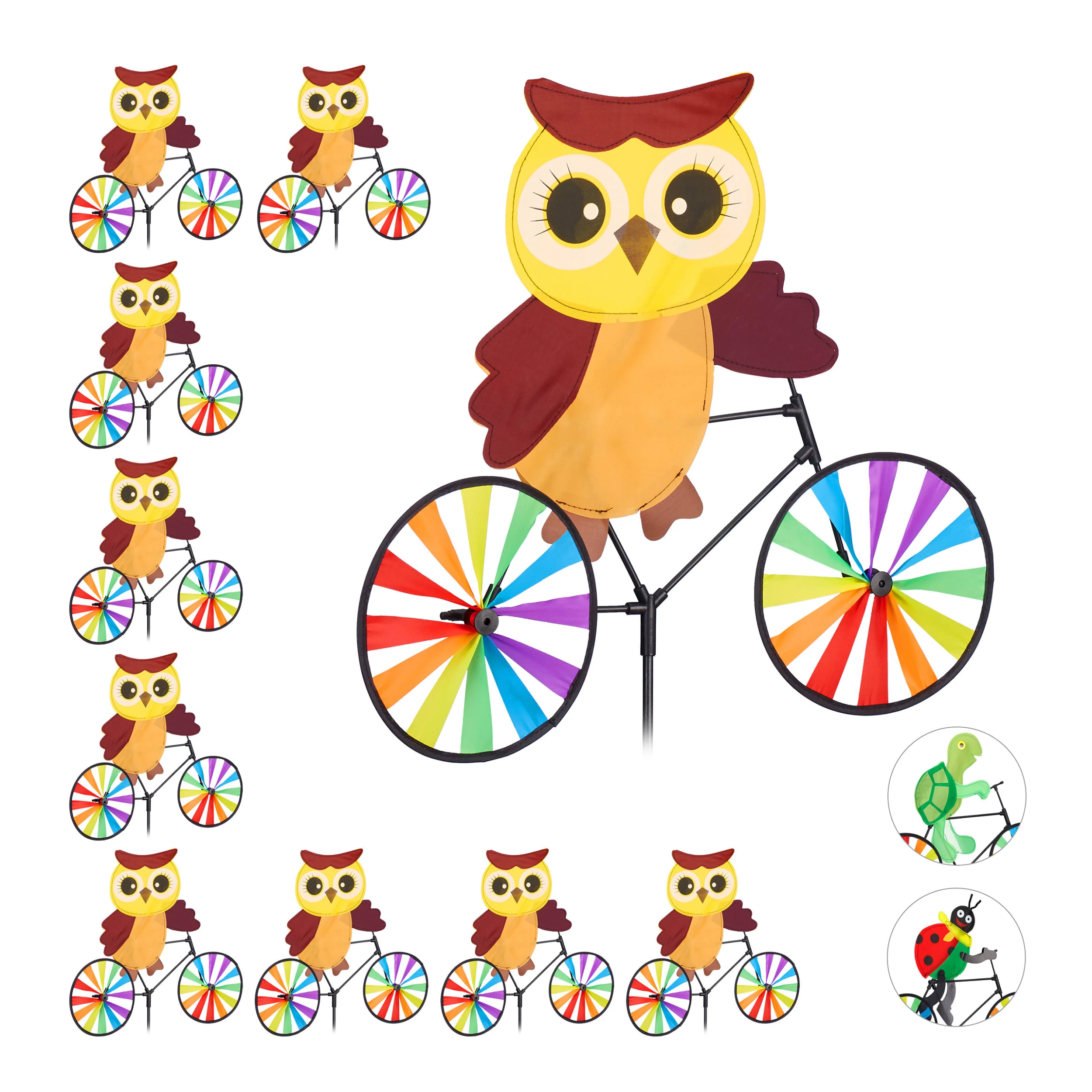Relaxdays 10x Windrad "Eule" In Bunt – Bild 8