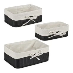 Relaxdays 12 Tlg. Aufbewahrungskorb Set In Schwarz/ Creme