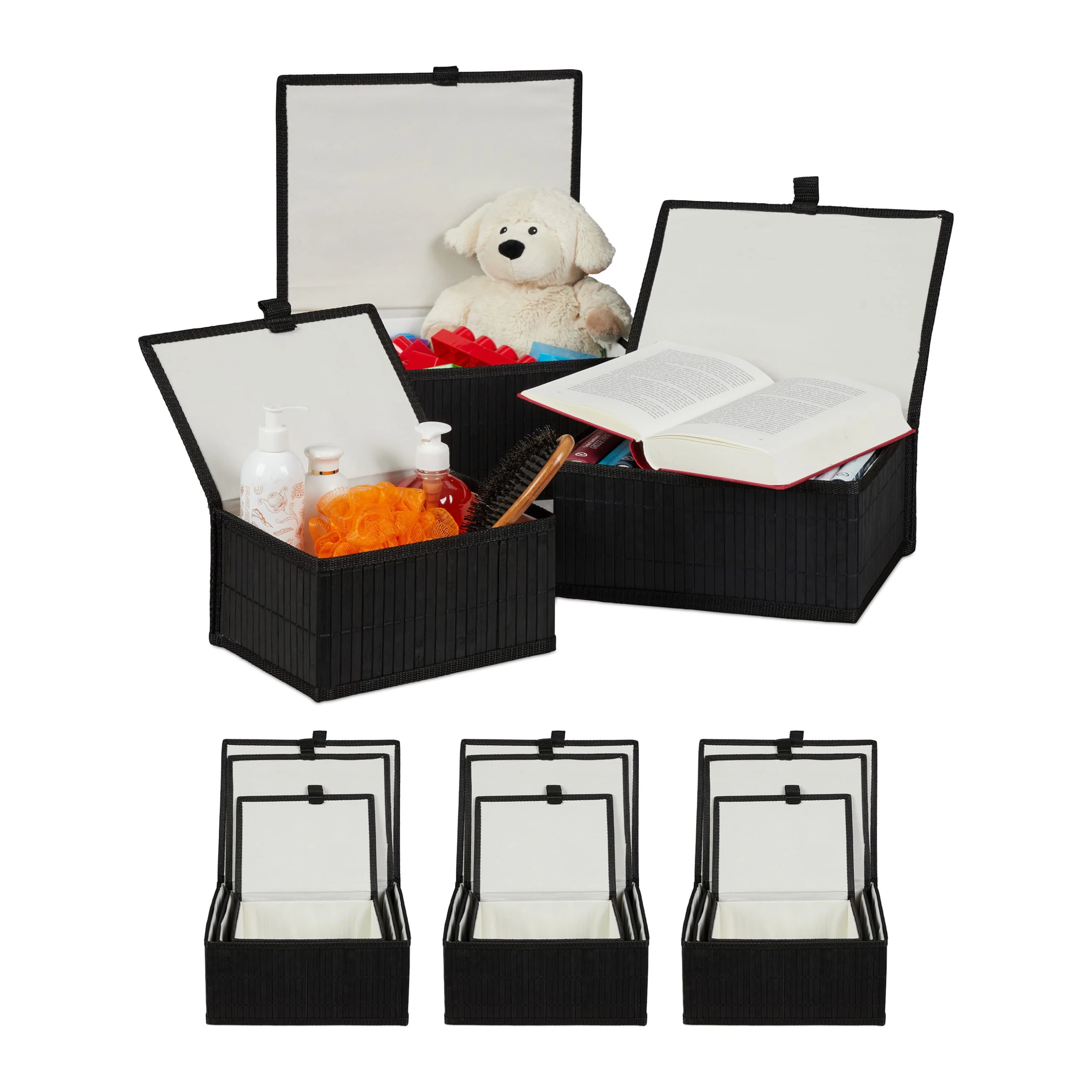 Relaxdays 12 X Aufbewahrungskorb In Schwarz – Bild 8